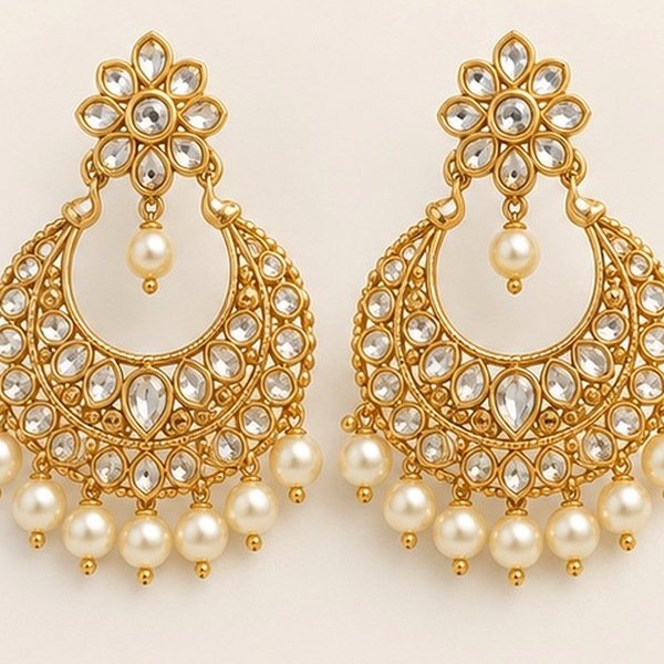 Pearl Chandbali Earrings